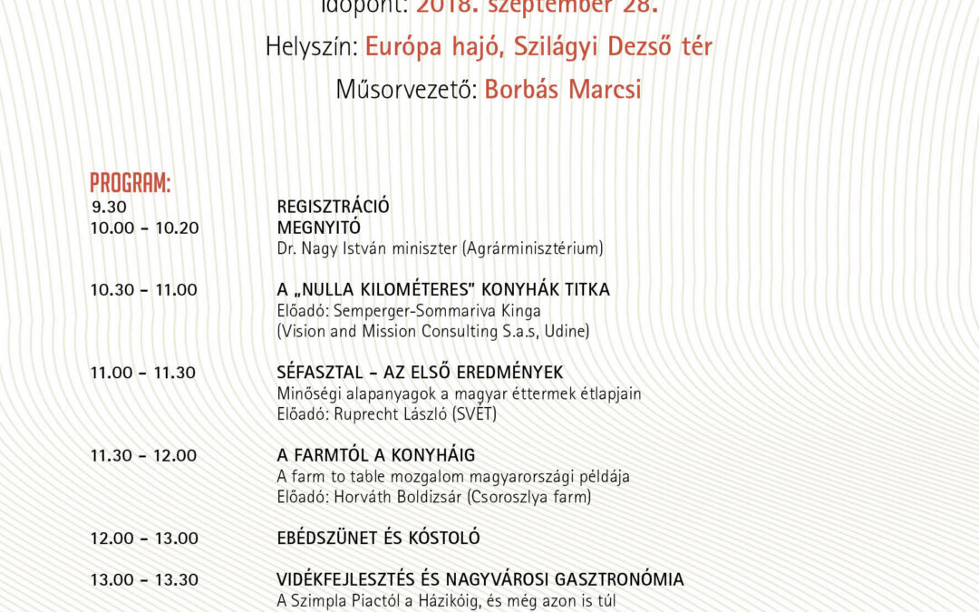 Szakácsok és termelők 2. szakmai konferenciája az Európa Rendezvényhajón